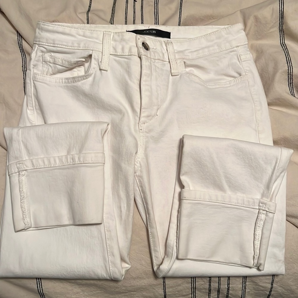 Joes cuffed cropped white jeans size 27